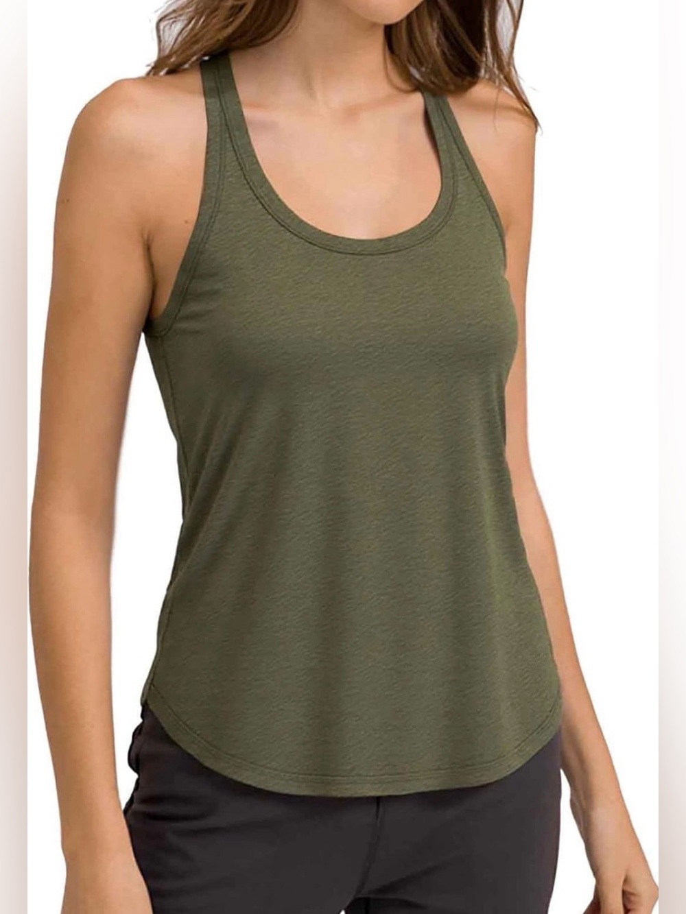 Olive Green Racerback Tank Top - Women - size XL